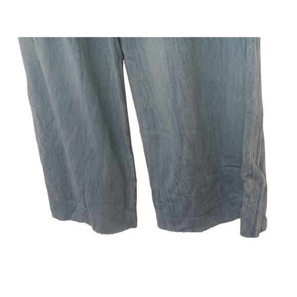 New Three Bird Nest Lounge Pants Blue Mineral Wash Wide Leg Pockets SZ L - Picture 7 of 10